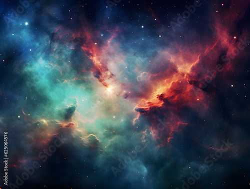 Space nebula, colorful galaxy, cosmic space