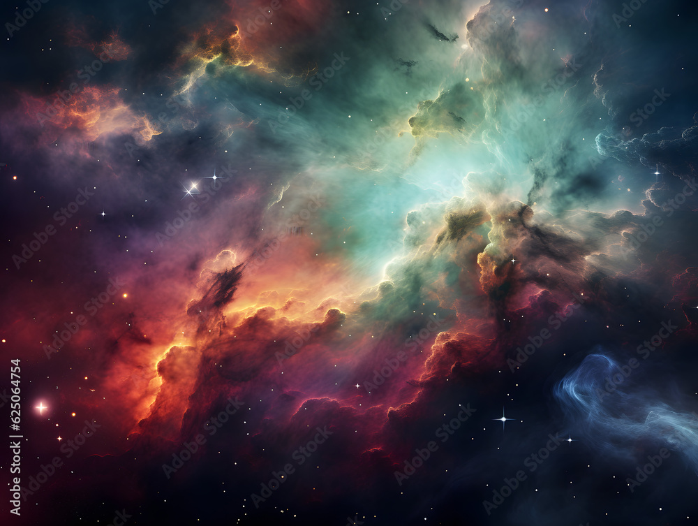 Space nebula, colorful galaxy, cosmic space