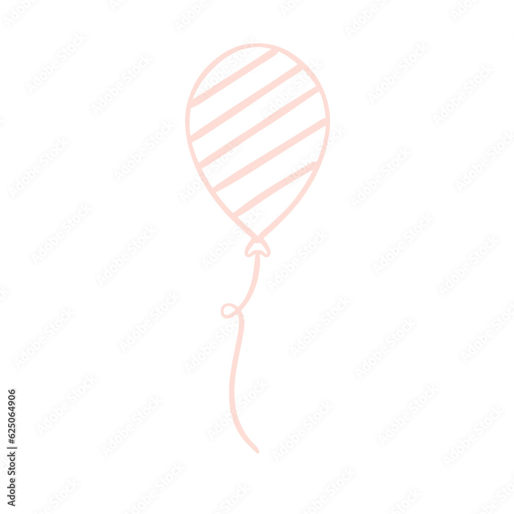 Cute balloon line art