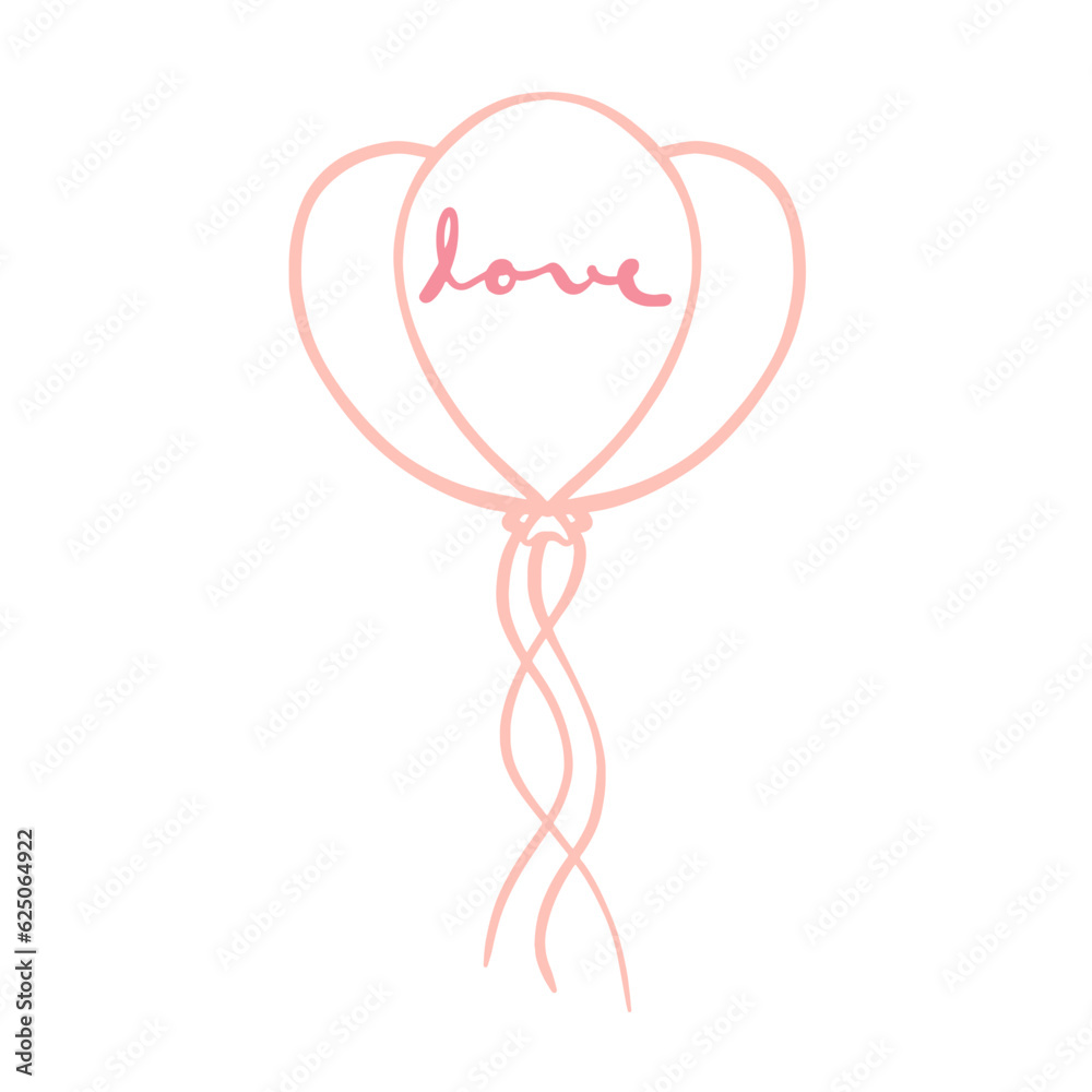 Cute balloon line art