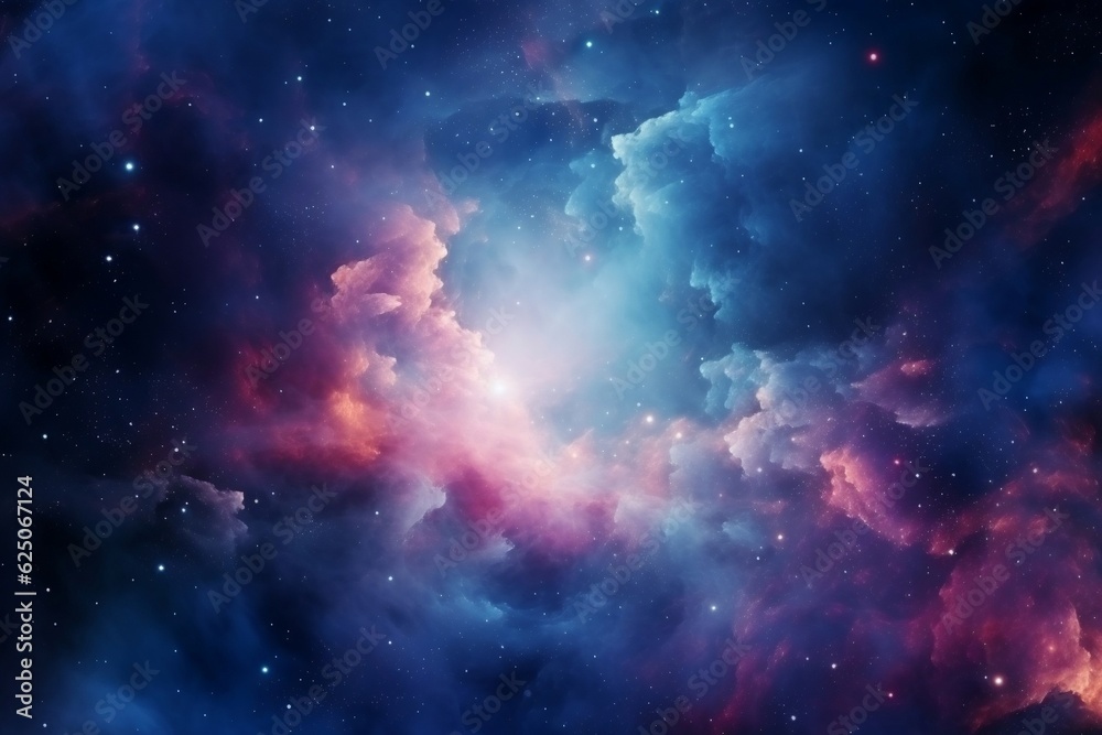 Cosmic Nebula Colorful Galaxy Cloud in the Starry Night Sky Generative AI