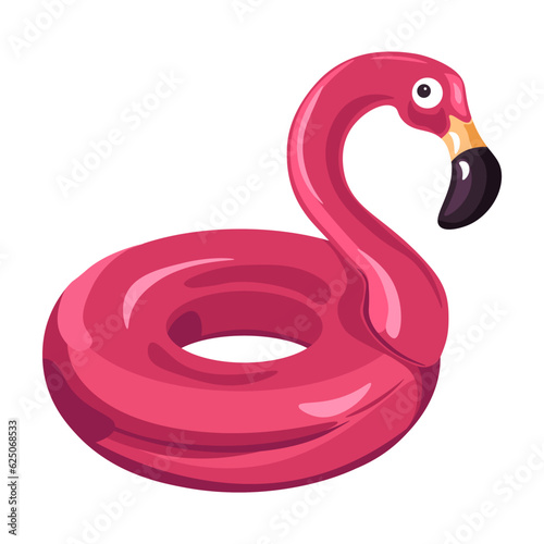 Inflatable balloon or lifebuoy, pink flamingo