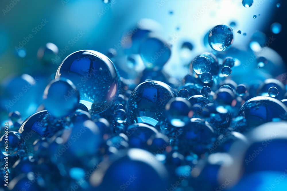 Aquatic Bliss: Colorful Water Bubbles. Generative AI