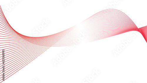 abstract wavy tech lines isolated white red flag gradient background