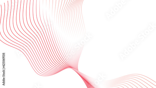 abstract wavy tech lines isolated white red flag gradient background