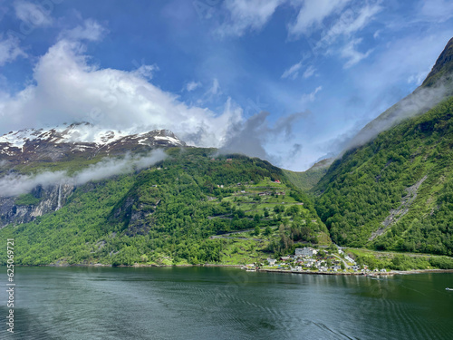 In the beautiful Geiranger Fjord in Norway