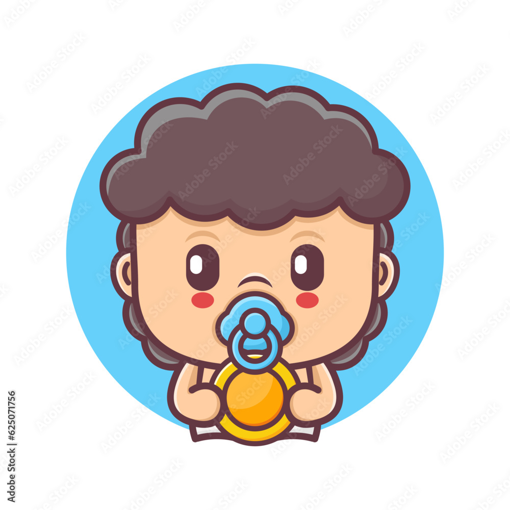 cute baby cartoon with gold coins cute baby cartoon with gold coins