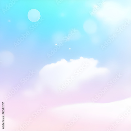 Pastel sky fantasy background. Generative AI.