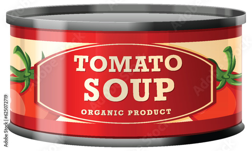 Tomato Soup in Food Can Vector