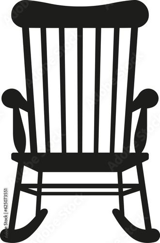 Rocking chair icon. Vector. Flat design.