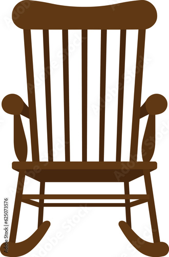 Wooden rocking chair icon. Vector illustration.