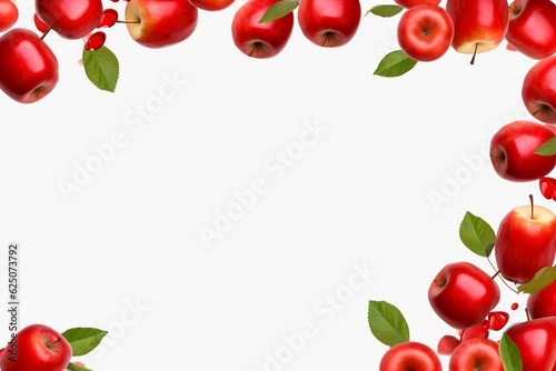 Apples in an Isolated Frame on a Transparent Background. Generative AI