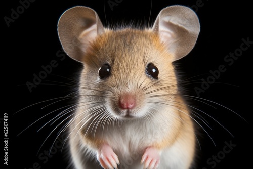 Isolated Mouse Front View Close Up. Generative AI
