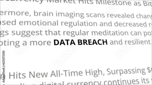 Data breach news headline in different articles