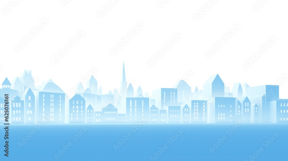 Origami cityscape minimal style on white background.