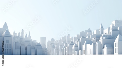 Origami cityscape minimal style on white background © Pro Hi-Res