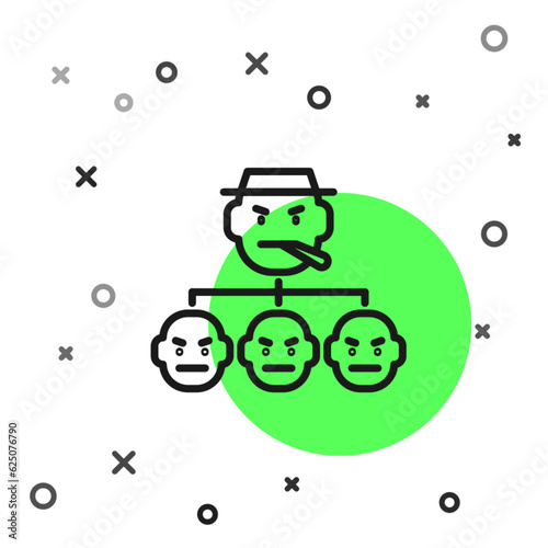 Black line Mafia icon isolated on white background. Boss and gangsters. Vector
