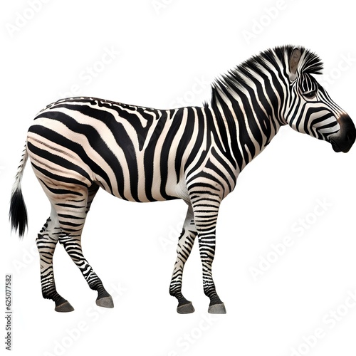 Zebra isolated on white background Generative AI