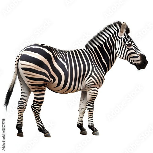 Zebra isolated on white background Generative AI