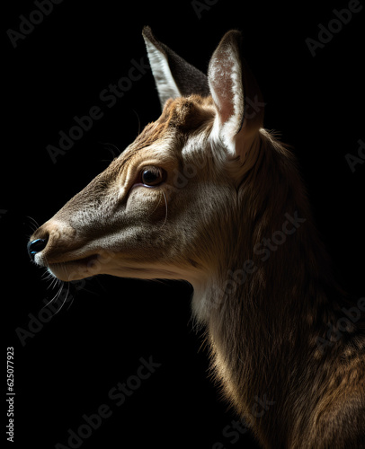 Deer profile portrait - Generative AI © Samira
