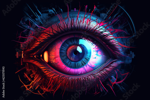 Human eye. Eye identification. Virtual reality. Quality of vision. Generative AI.