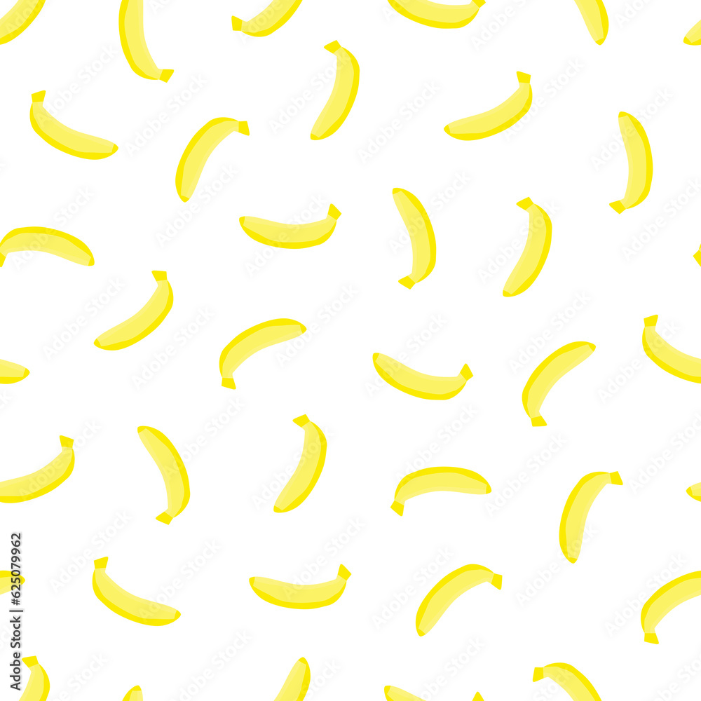 Yellow Banana Fruits Digital Paper. Bananas on White Background. Yellow Banana Fruits Digital Paper. Bananas on White Background.