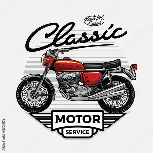 classic motorcycle on a white background