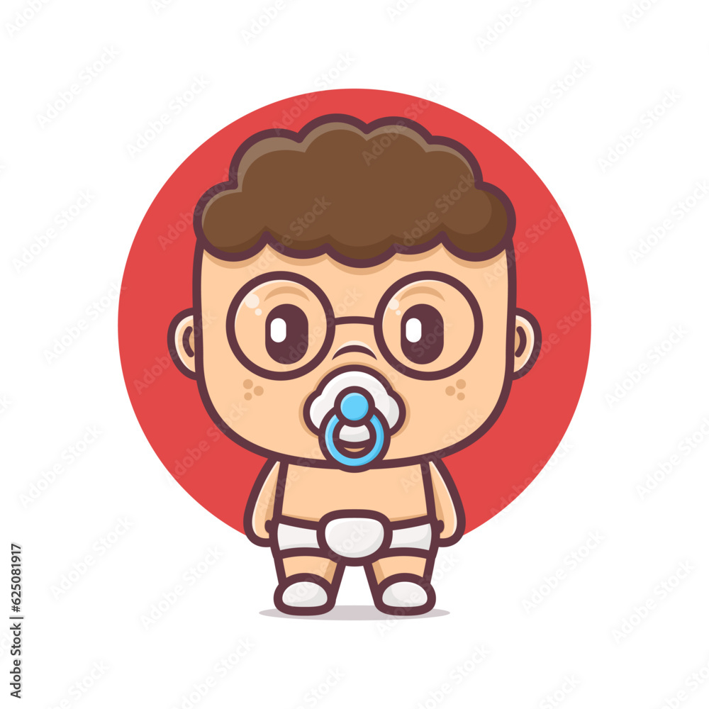 geek baby cartoon character vector illustration geek baby cartoon character vector illustration