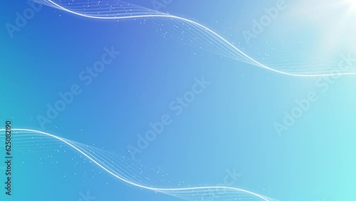 線が波のように動く抽象的な青いグラデーションの背景