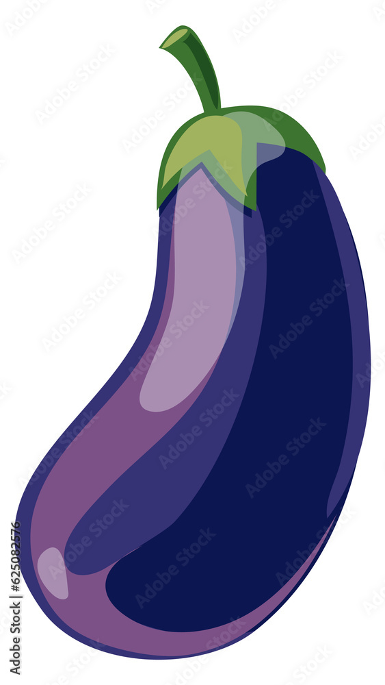 Eggplant color icon. Cartoon aubergine. Purple vegetable Eggplant color icon. Cartoon aubergine. Purple vegetable