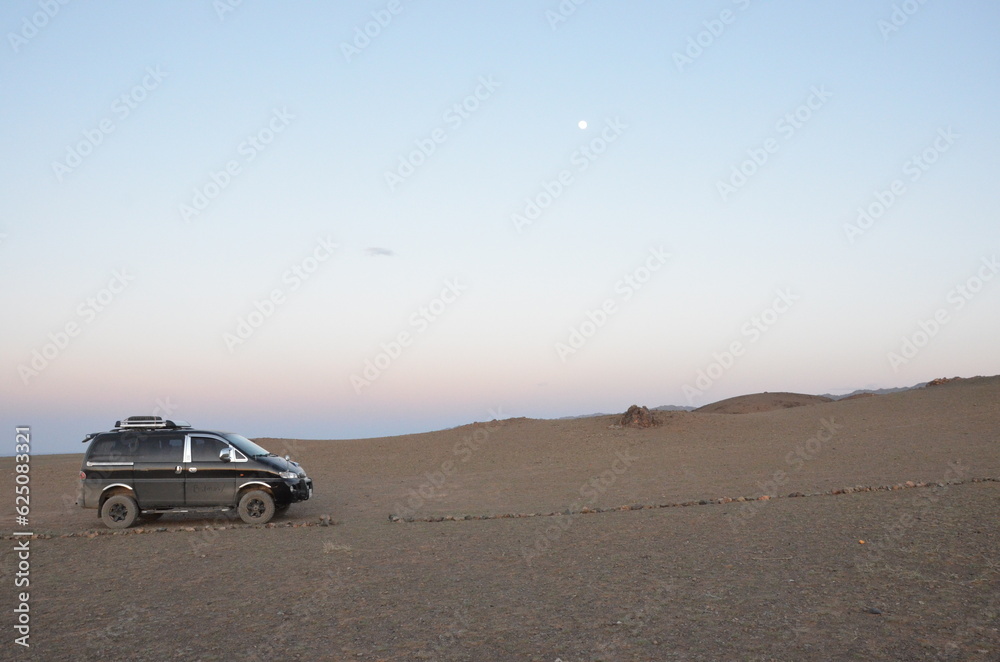 car in desert