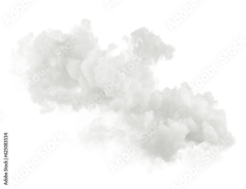 White clouds moving shapes on transparent backgrounds effect 3d render png