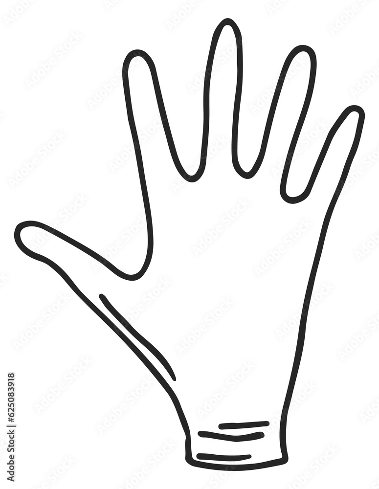 Medical glove icon. Hand drawn protection doodle Medical glove icon. Hand drawn protection doodle