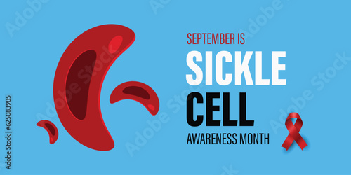 September is Sickle Cell Awareness Month banner for web and social media.