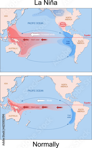 La Niña. world map