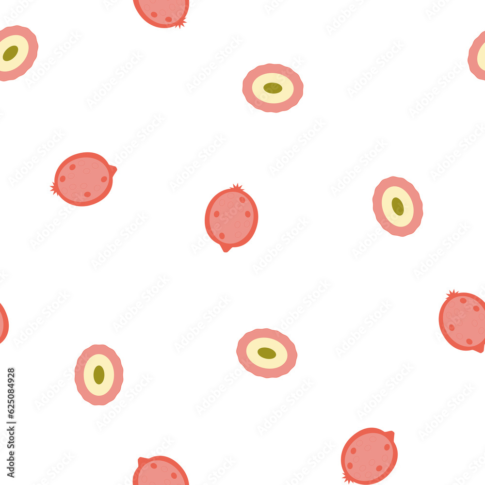 Red Pomegranate Fruits and Lychee Berries Digital Paper. Garnet and Litchi on White Background. Red Pomegranate Fruits and Lychee Berries Digital Paper. Garnet and Litchi on White Background.