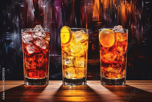 Colorful Cocktail, Delicious Drinks for Celebration and Party, Beautiful Beverage - Generative Ai