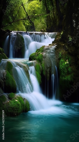 beautiful landscape with a waterfall