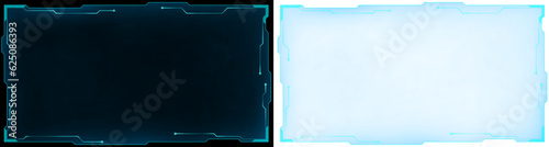 Obraz na płótnie futuristic interface frame wide screen blue glow with circuit transparent background