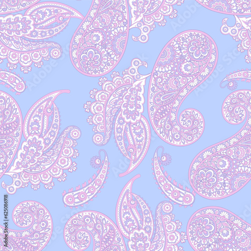 Paisleys seamless vector pattern for fabric or any purpose 