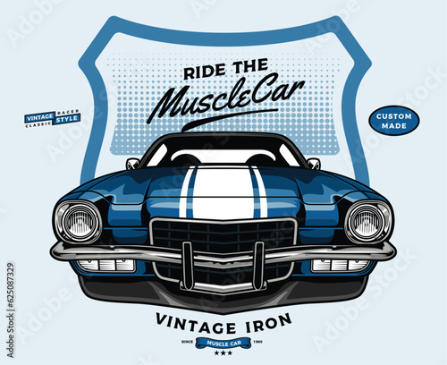 classic retro vintage old muscle car photo