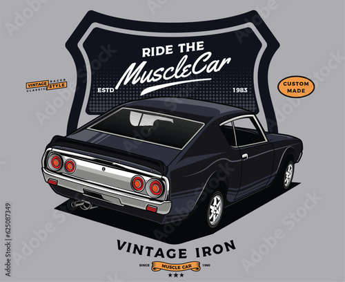 classic retro vintage old muscle car photo