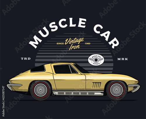 classic retro vintage old muscle car photo