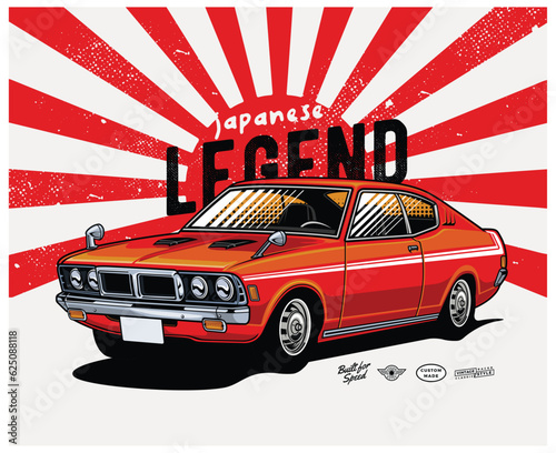 orange  jdm car vector illustration