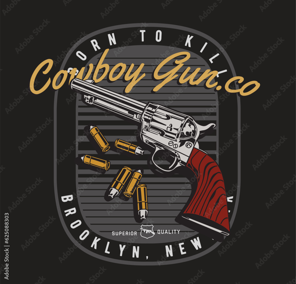 illustration of cowboy gun with bullets illustration of cowboy gun with bullets