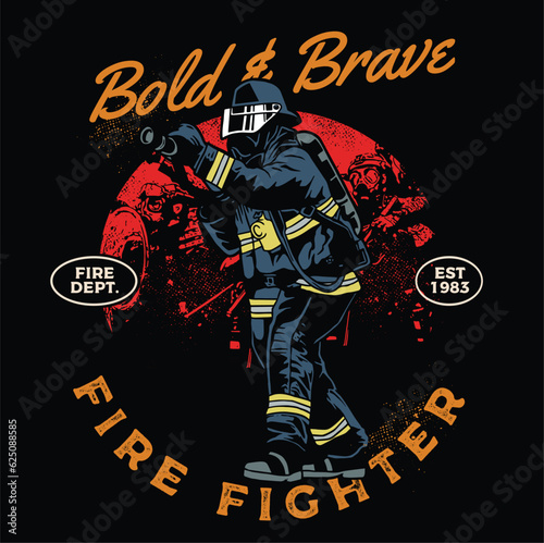illustration of a fire fighter