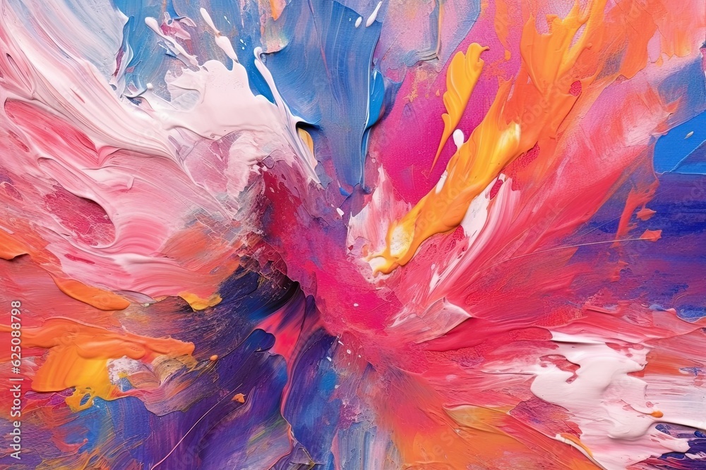 Expressive Fusion: Abstract Painting with Bold Color Combinations and Fluid Brushstrokes, generative AI