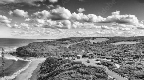 Aerial view of Torquay Beach along the Great Ocean Road, Australia photo