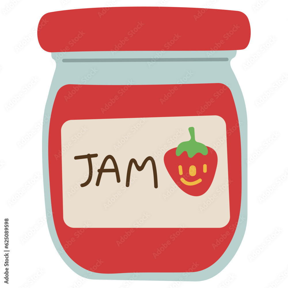 Jam single cute on a white background, vector illustration. Jam single cute on a white background, vector illustration.