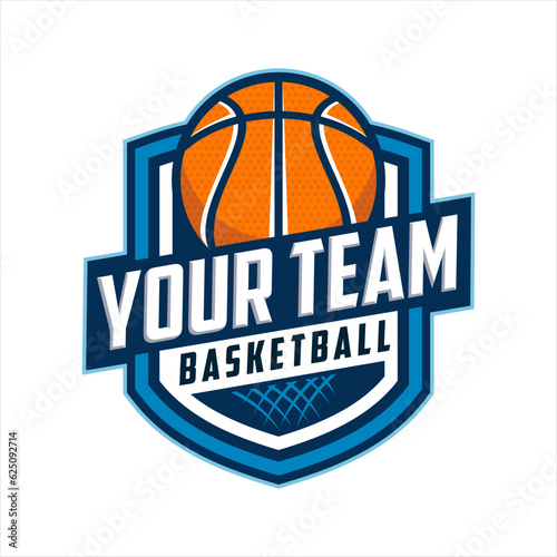 Basketball club logo. Basketball club emblem, design template
